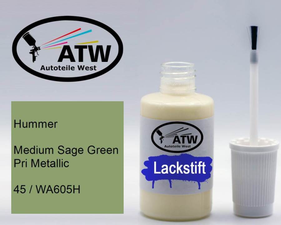 Hummer, Medium Sage Green Pri Metallic, 45 / WA605H: 20ml Lackstift, von ATW Autoteile West.